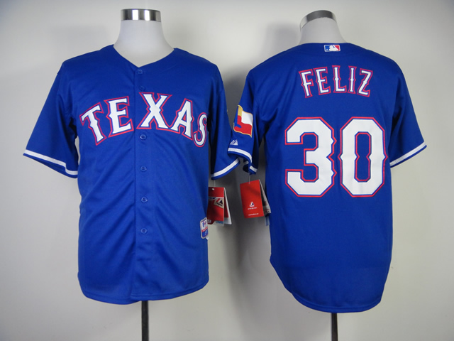 Men Texas Rangers #30 Feliz Blue MLB Jerseys